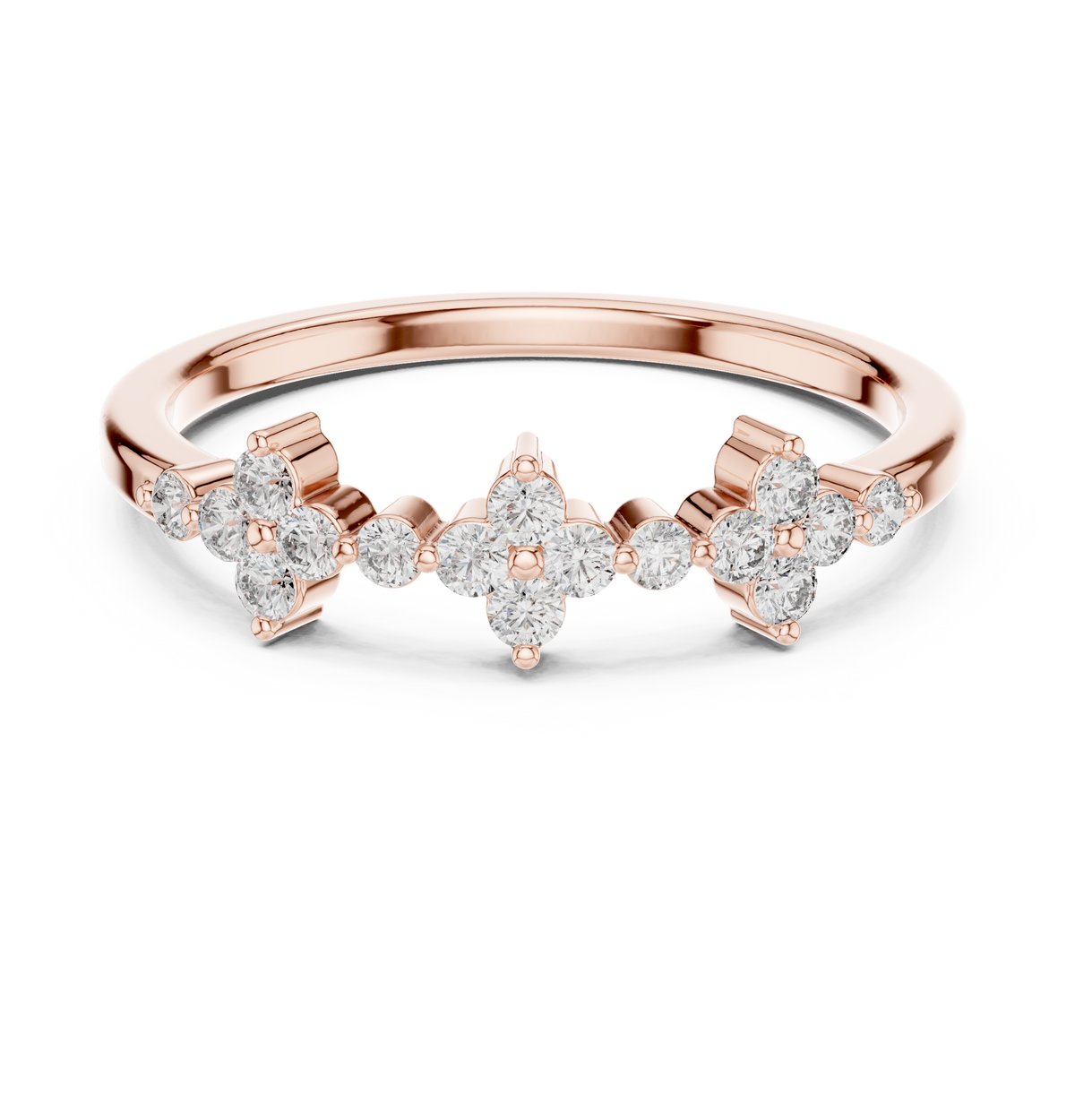 Three Clove Diamond Ring