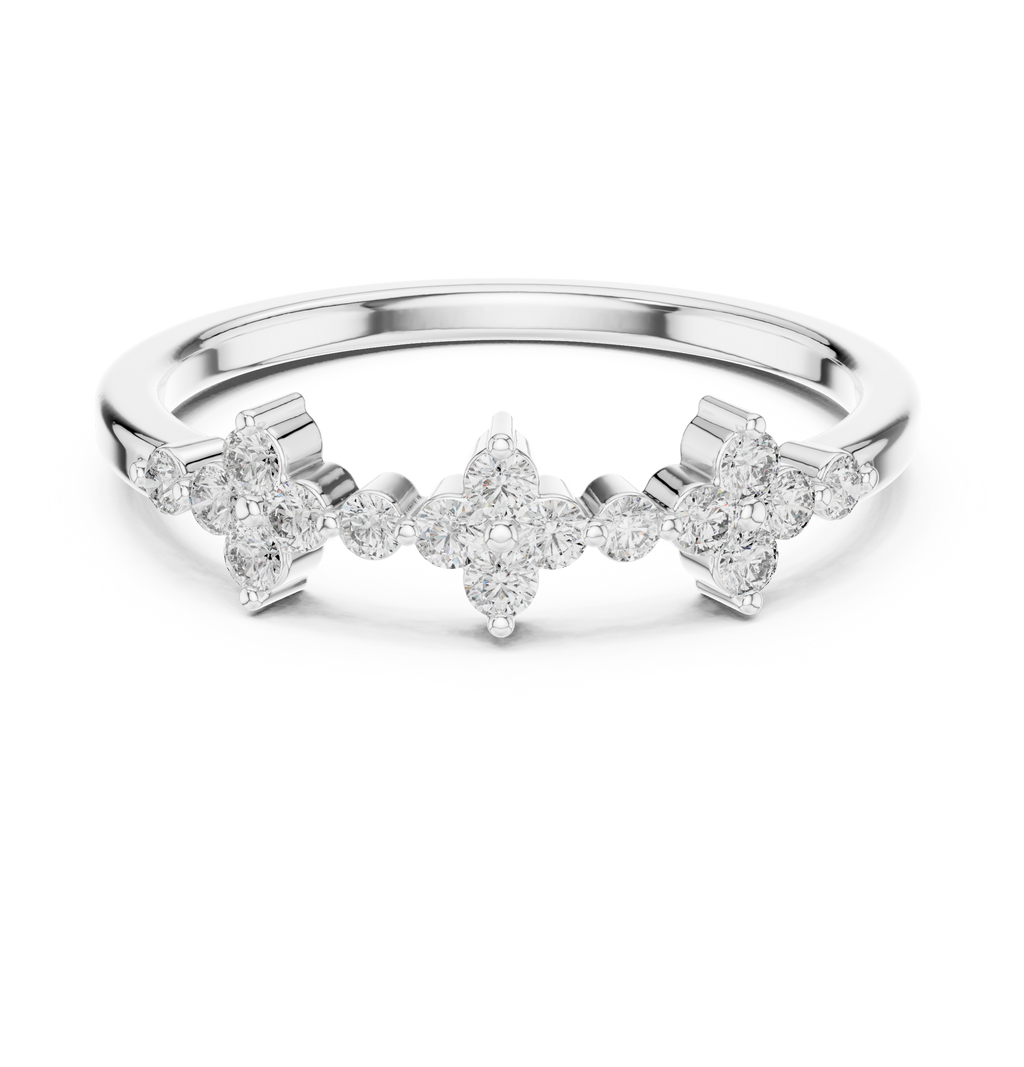 Three Clove Diamond Ring