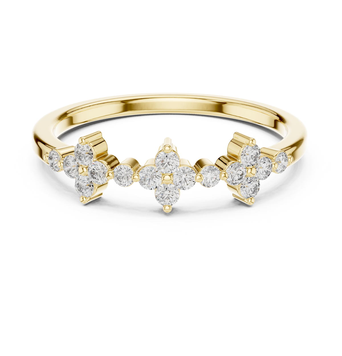 Three Clove Diamond Ring